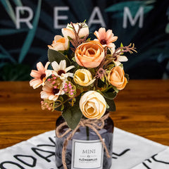 Silk Flower Jar Decor