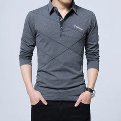 Turn-Down Stripe Slim Fit Shirt