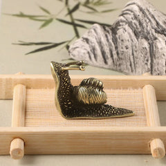 Cute Mini Vintage Brass Snail Statue
