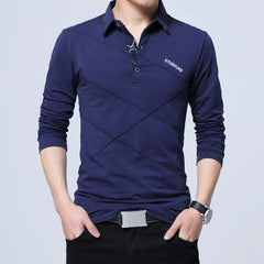 Turn-Down Stripe Slim Fit Shirt
