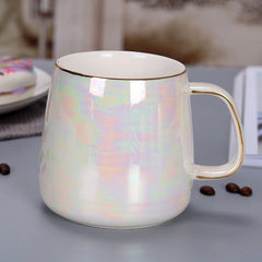 Pearl Glaze Gold Handle Mug
