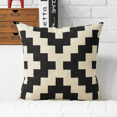 Modern Black & White Geometric Pillow Cushion