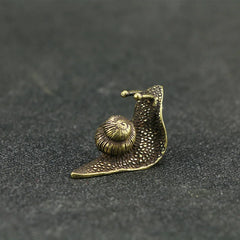 Cute Mini Vintage Brass Snail Statue