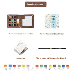 Mini Walnut Watercolor Set with Sketch Journal