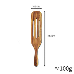 Long-Handled Wood Cooking Spatula Set