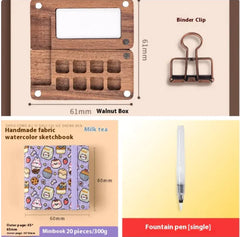 Mini Walnut Watercolor Set with Sketch Journal