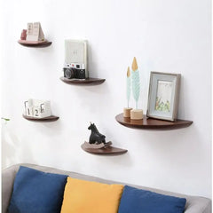 Wooden Semicircle Wall Shelf