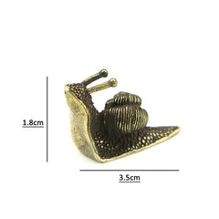 Cute Mini Vintage Brass Snail Statue