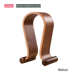Leather and Wood Headphone Stand