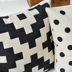Modern Black & White Geometric Pillow Cushion