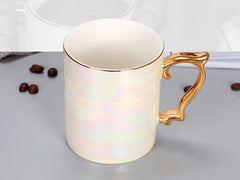 Pearl Glaze Gold Handle Mug