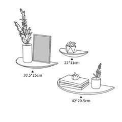 Wooden Semicircle Wall Shelf