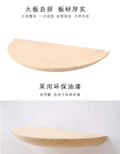 Wooden Semicircle Wall Shelf