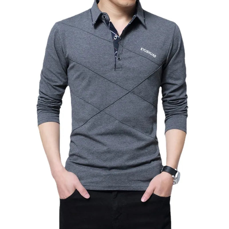 Turn-Down Stripe Slim Fit Shirt