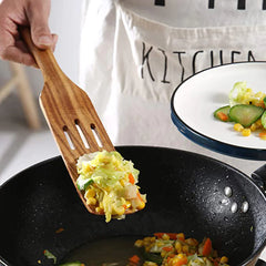 Long-Handled Wood Cooking Spatula Set