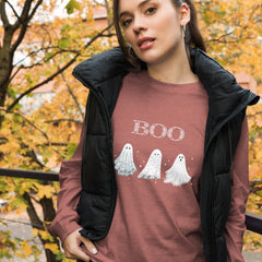 Boo Bedsheet Ghosts Long Sleeve Tee