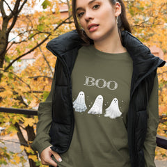 Boo Bedsheet Ghosts Long Sleeve Tee