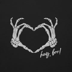 Skeleton Heart Hands Embroidered Sweatshirt