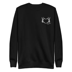 Skeleton Heart Hands Embroidered Sweatshirt