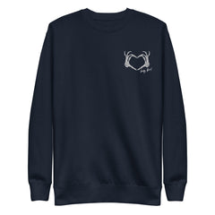 Skeleton Heart Hands Embroidered Sweatshirt