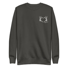 Skeleton Heart Hands Embroidered Sweatshirt